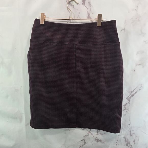 J Jill Skirt Womens XS Red Black Houndstooth Mini Stretch Pull On Wearever - Picture 5 of 10